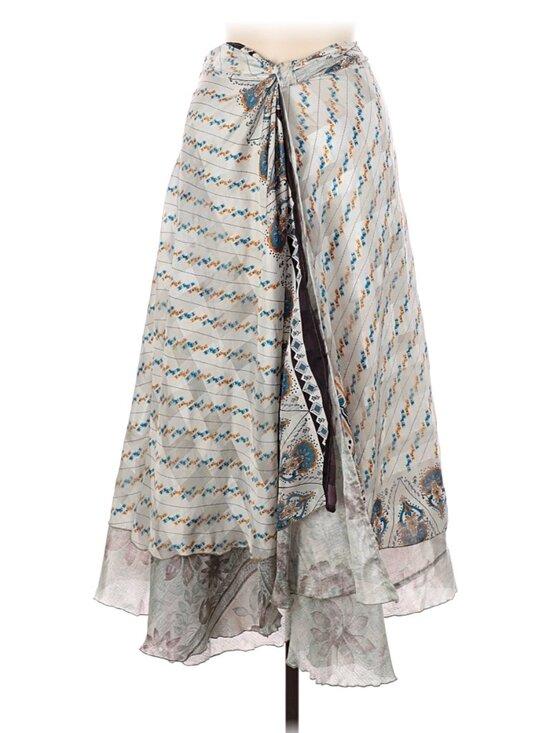 Henna Dresses & Skirts - Henna 100% Silk Wrap Skirt - Multi-Colored - One Size